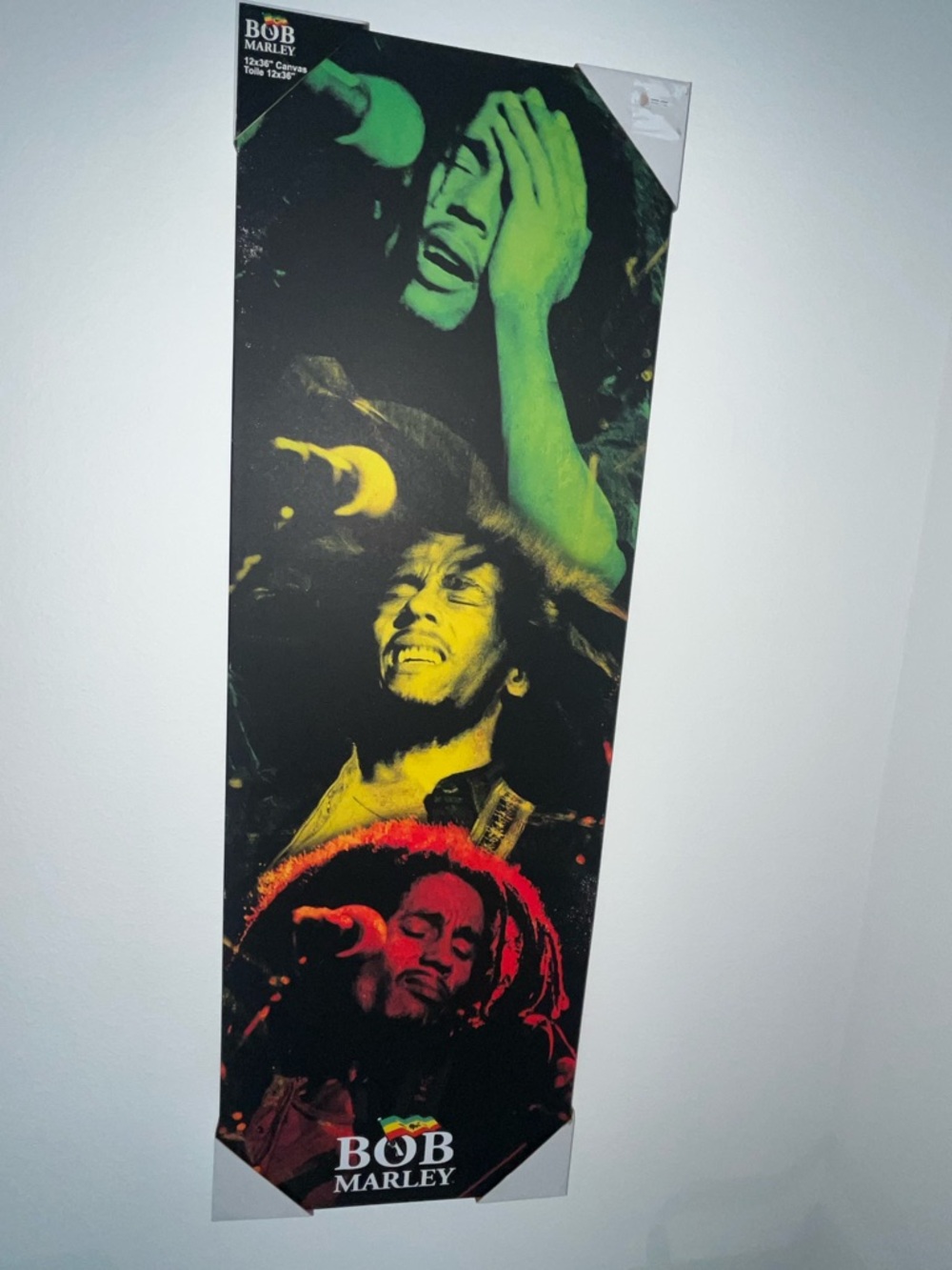 Bob Marley Themed Wall Art Banner in Black, Green, Yellow, Red